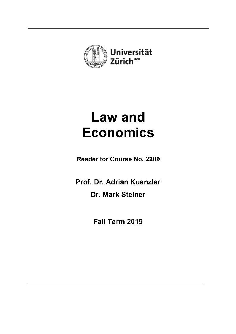Law and Economics Reader