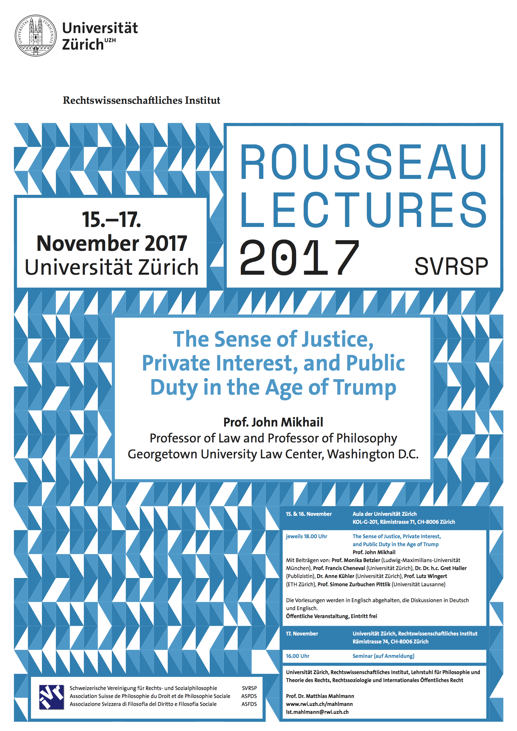SVRSP Rousseau Lectures 2017